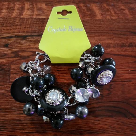 Crystale Bijoux Black Bead Bracelet - Picture 1 of 4